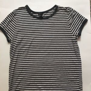 Forever 21 gray and white striped tee